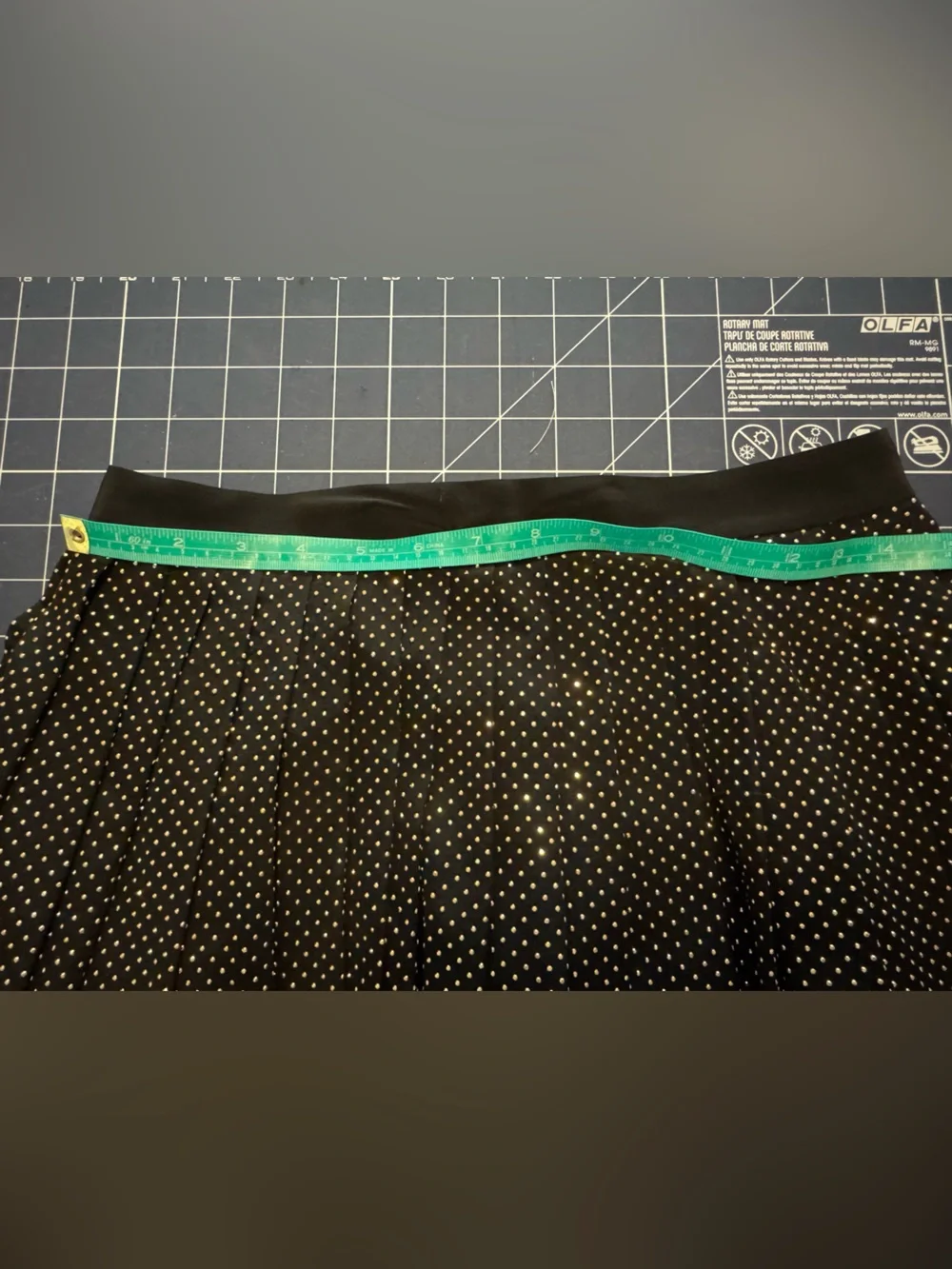 Versace x H&M collab  Black pleated skirt with Gold Geometric Trim